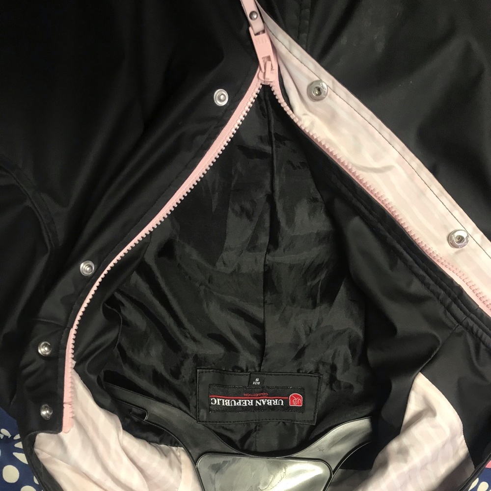 Black and pink rain coat